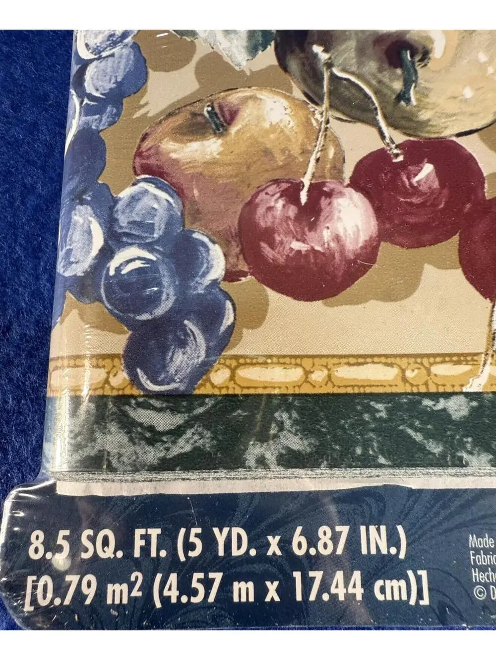 Vintage SUNWORTHY Peel /Stick Wallpaper Border Fruit Design 5 Yards Kitchen 1993